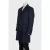 Men's blue straight-cut coat