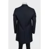 Men's blue straight-cut coat