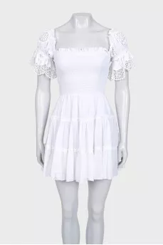 White dress with lace sleeves