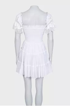 White dress with lace sleeves