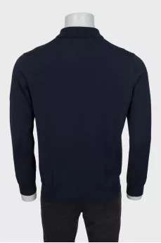 Мужской шерстяной пуловер на молнии