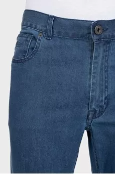 Men's blue jeans with patch pockets