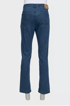 Men's blue jeans with patch pockets