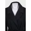 Black wool wrap coat