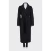 Black wool wrap coat