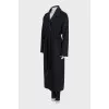 Black wool wrap coat