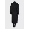 Black wool wrap coat