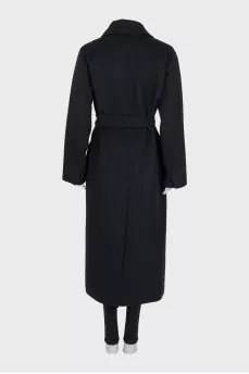 Black wool wrap coat