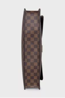 Men's brown canvas briefcase