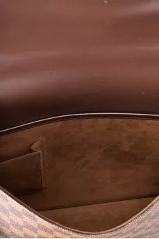 Men's brown canvas briefcase