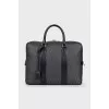 Men's canvas briefcase with print