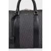 Men's canvas briefcase with print