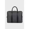 Men's canvas briefcase with print