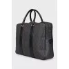 Men's canvas briefcase with print