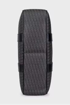 Men's canvas briefcase with print
