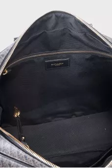Men's canvas briefcase with print