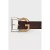 Men's leather belt with a large buckle