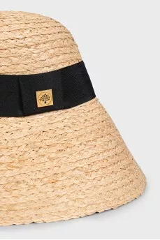 Beige raffia panama hat