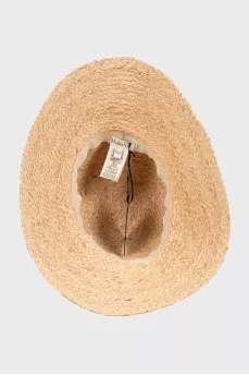 Beige raffia panama hat