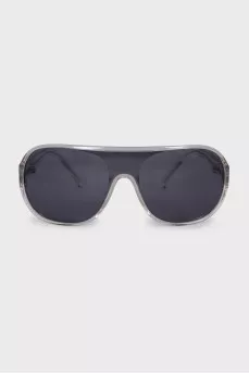 Sunglasses with a mask and a transparent frame