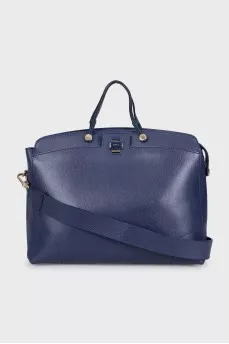 Leather tote with gold hardware