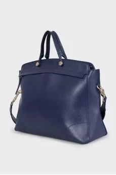 Leather tote with gold hardware