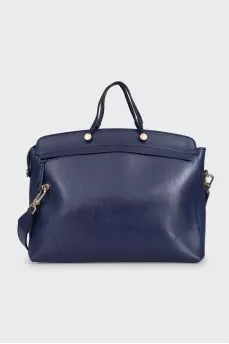 Leather tote with gold hardware
