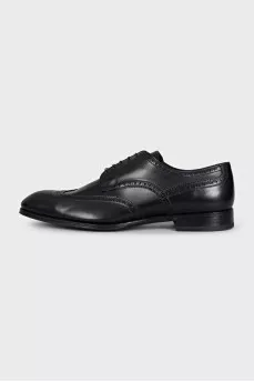 Men's black leather lace-up brogues