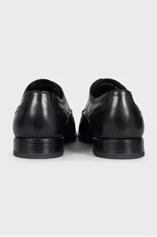 Men's black leather lace-up brogues
