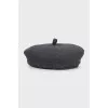 Gray wool beret
