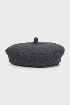 Gray wool beret