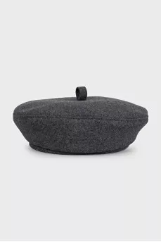 Gray wool beret