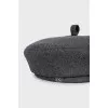 Gray wool beret