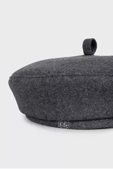 Gray wool beret