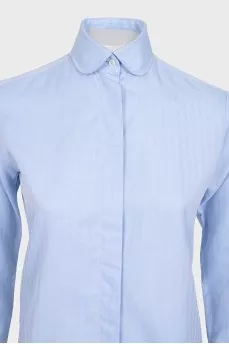 Straight-cut button-down shirt with a small print