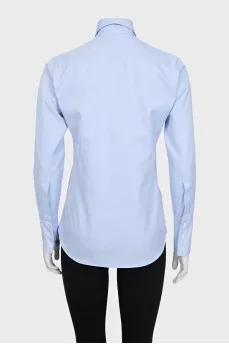 Straight-cut button-down shirt with a small print