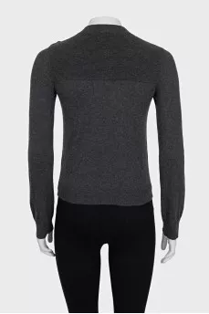 Cashmere jumper with buttons on the shoulder