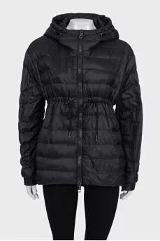 Black jacket with drawstring waist