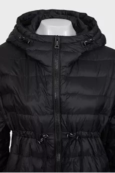 Black jacket with drawstring waist