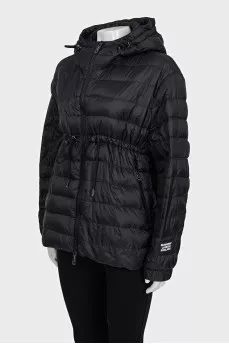 Black jacket with drawstring waist