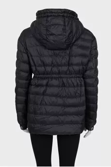 Black jacket with drawstring waist