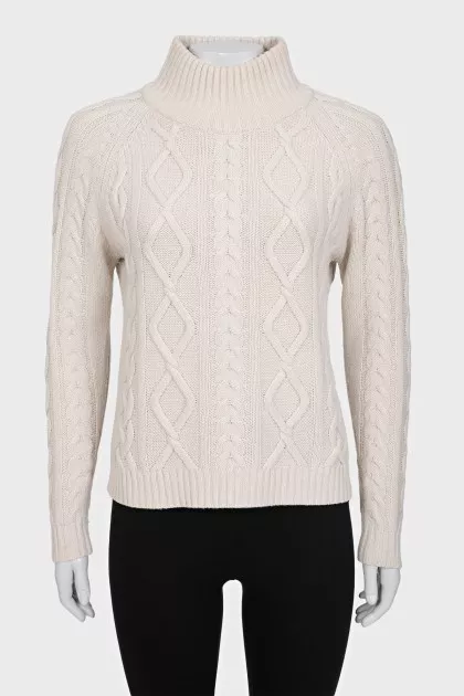 Figured knit sweater
