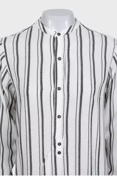 Striped white loose-fitting dress