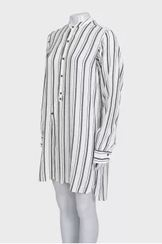 Striped white loose-fitting dress