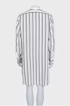 Striped white loose-fitting dress