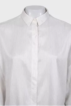 White shirt with small stripes