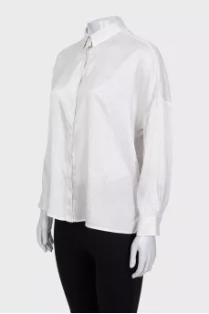 White shirt with small stripes