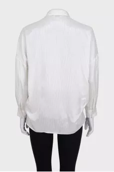 White shirt with small stripes