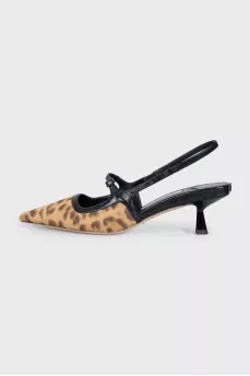 Ponyskin slingbacks