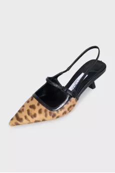 Ponyskin slingbacks